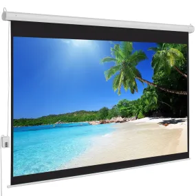 100in HD 4:3 Display Electric Projection Screen w/ Remote - White