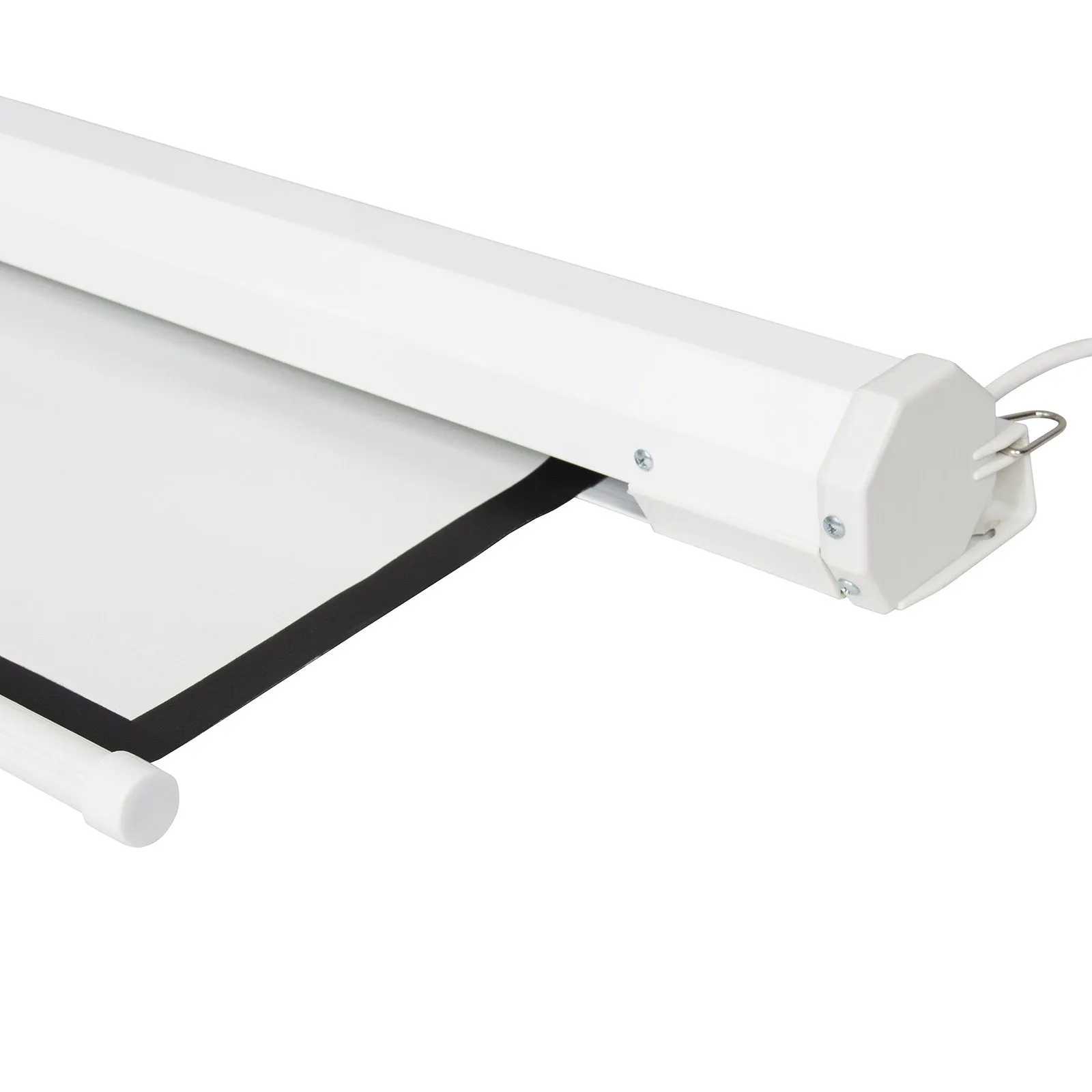 100in HD 4:3 Display Electric Projection Screen w/ Remote - White