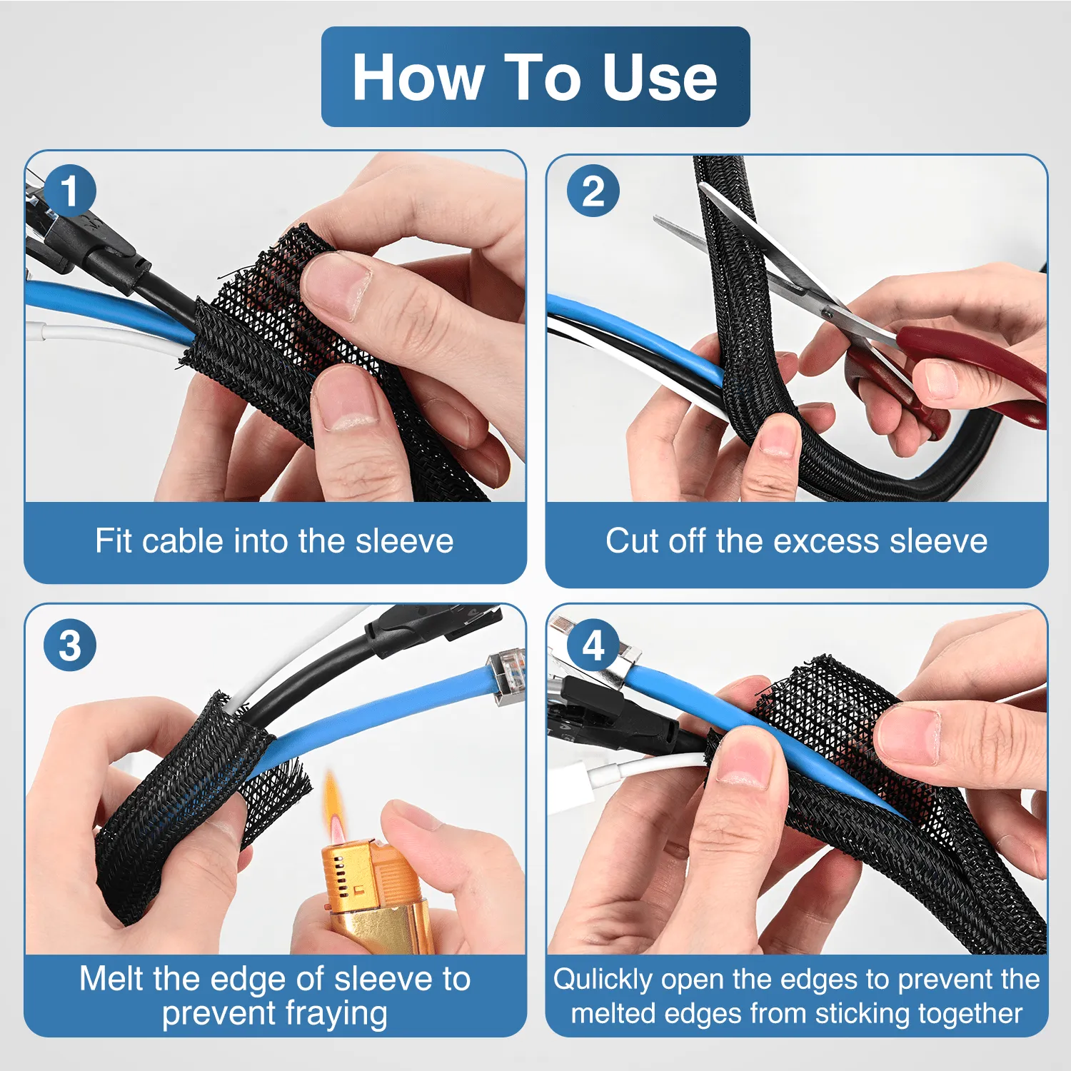 10ft-1/2inch Cable Management Sleeves