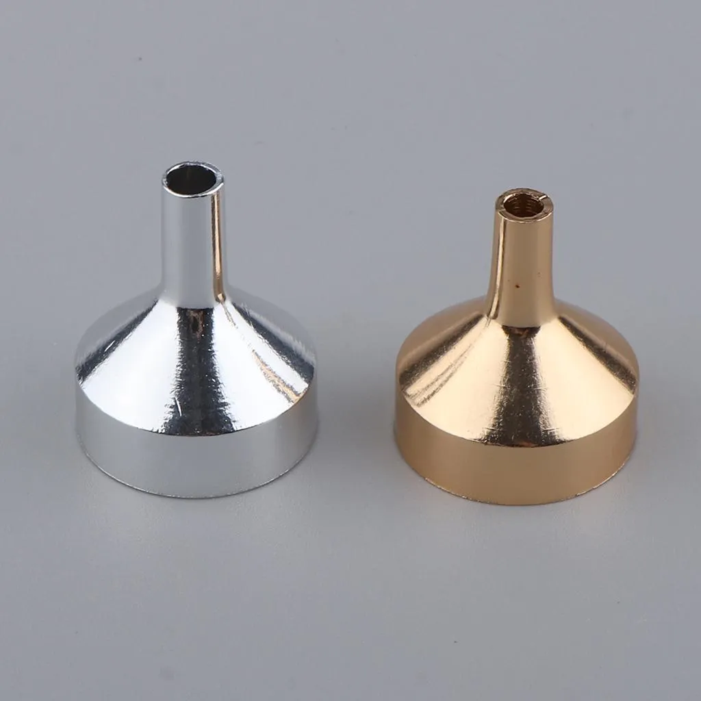 10pcs Aluminum Funnels for Perfumes,Powder,Essential Oils,Lab Bottles Golden