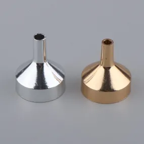 10pcs Aluminum Funnels for Perfumes,Powder,Essential Oils,Lab Bottles Golden