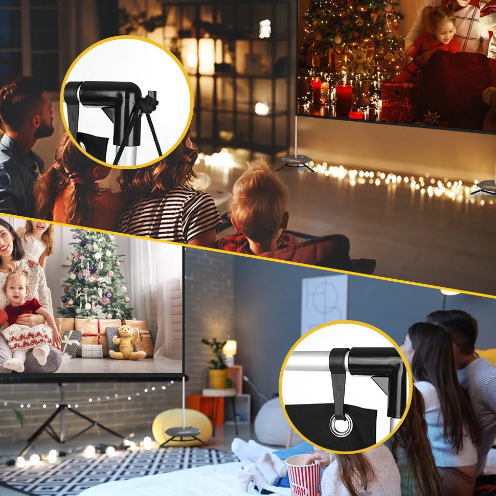 120" HD Portable Projector Screen w/ Stand for Indoor & Outdoor