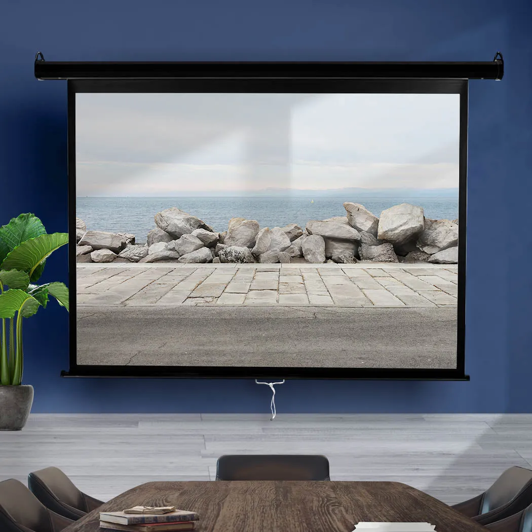 120" Projector Screen Manual Projection 3D Home Cinema Retractable 4:3 Screens