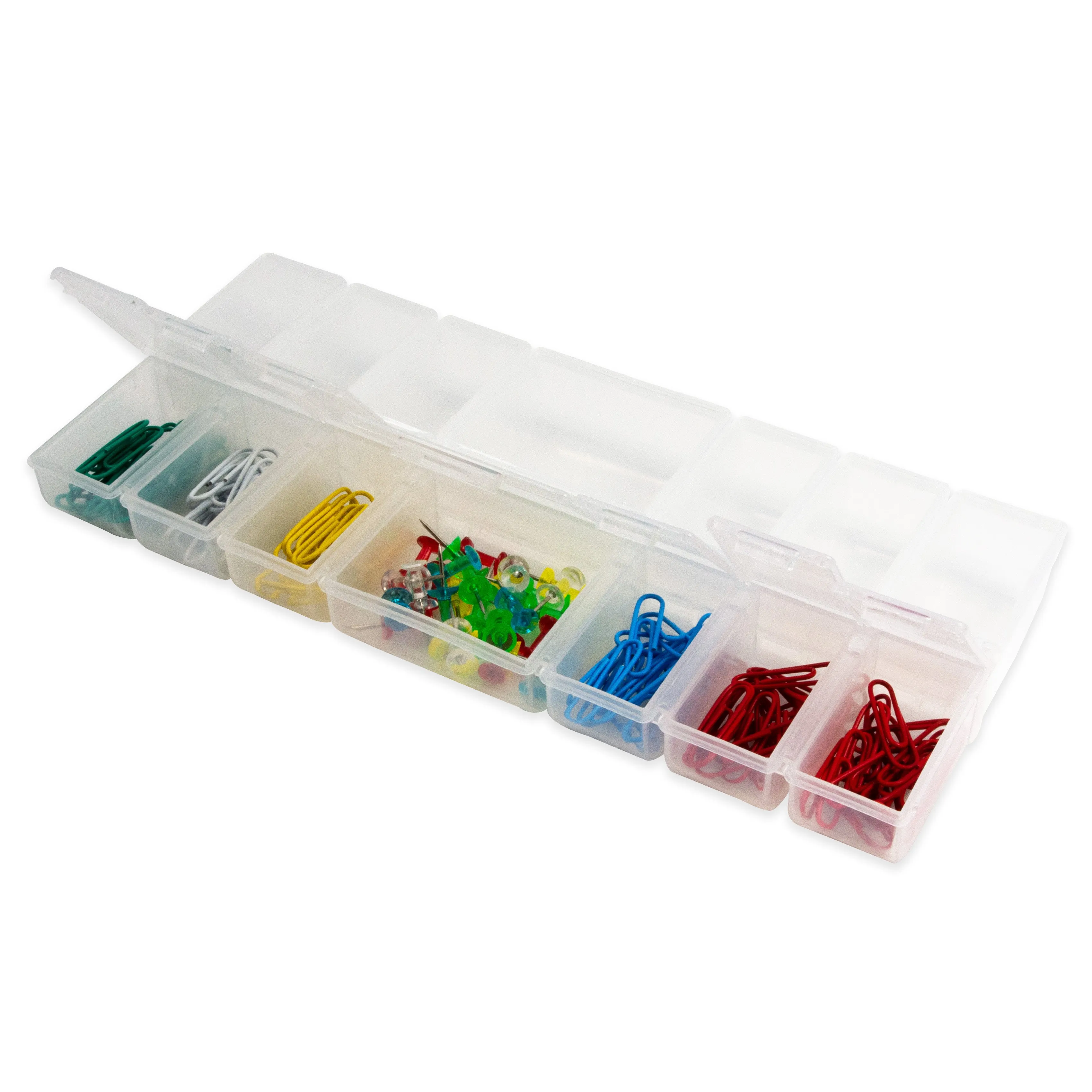 14 Compartments with snap lids