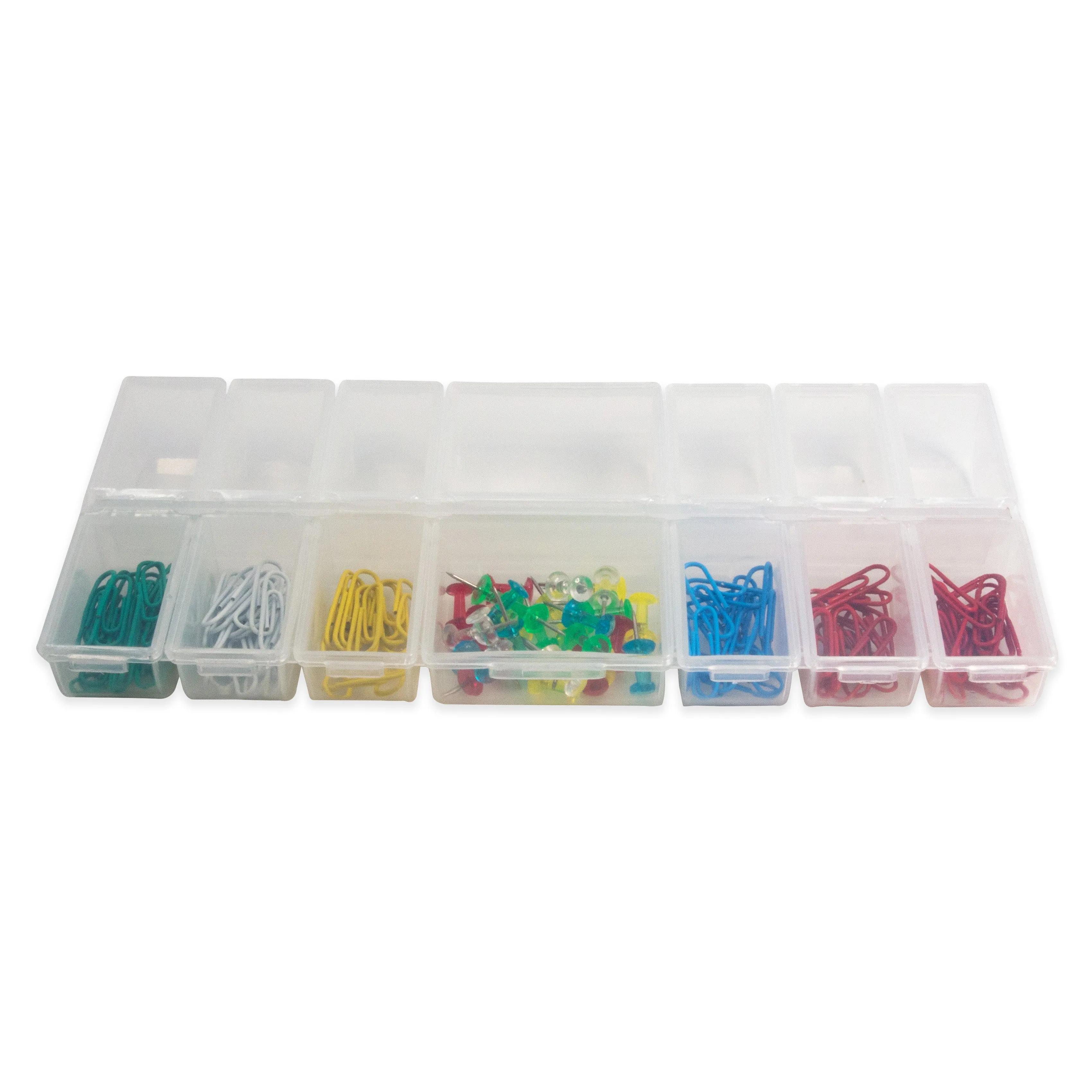 14 Compartments with snap lids