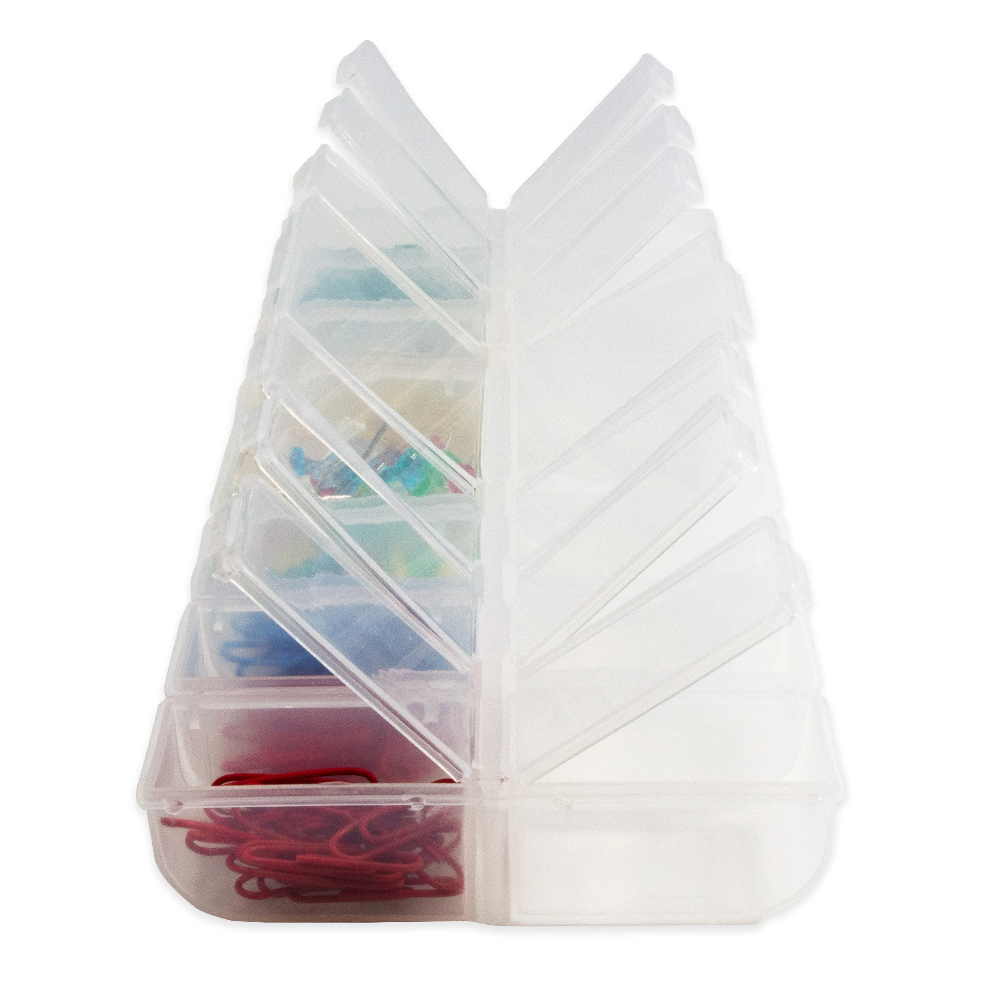 14 Compartments with snap lids