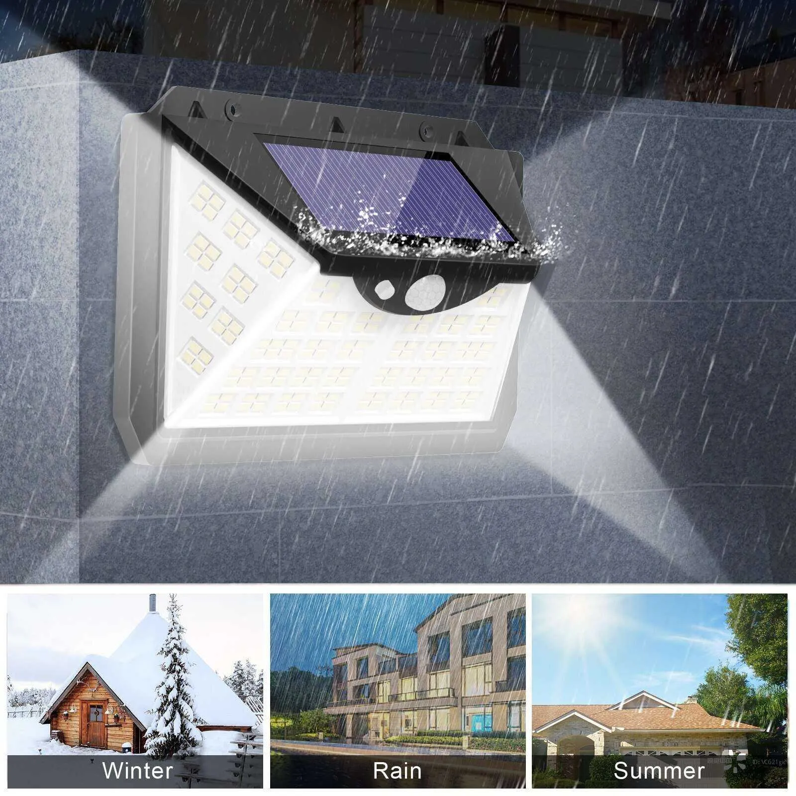 188 LED Solar Light Outdoor 3&4Modes Lamp Waterproof  Motion Sensor