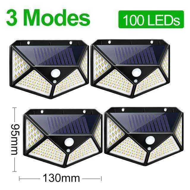 188 LED Solar Light Outdoor 3&4Modes Lamp Waterproof  Motion Sensor