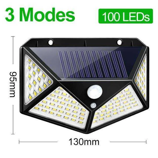 188 LED Solar Light Outdoor 3&4Modes Lamp Waterproof  Motion Sensor