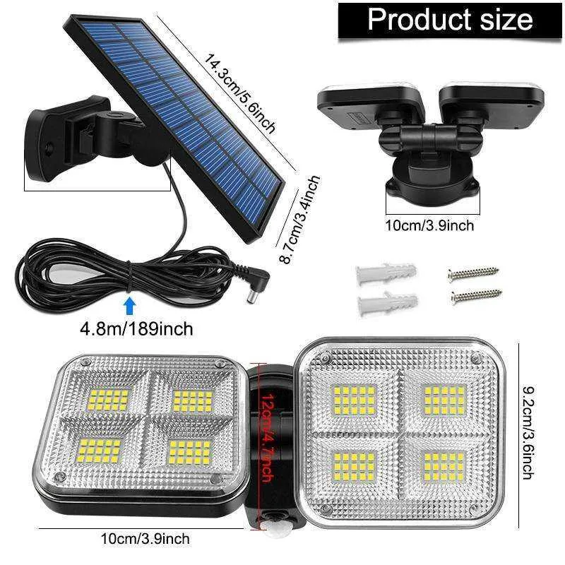 20w Super Bright Solar Lights 120led 122led IP65 Waterproof Lamp