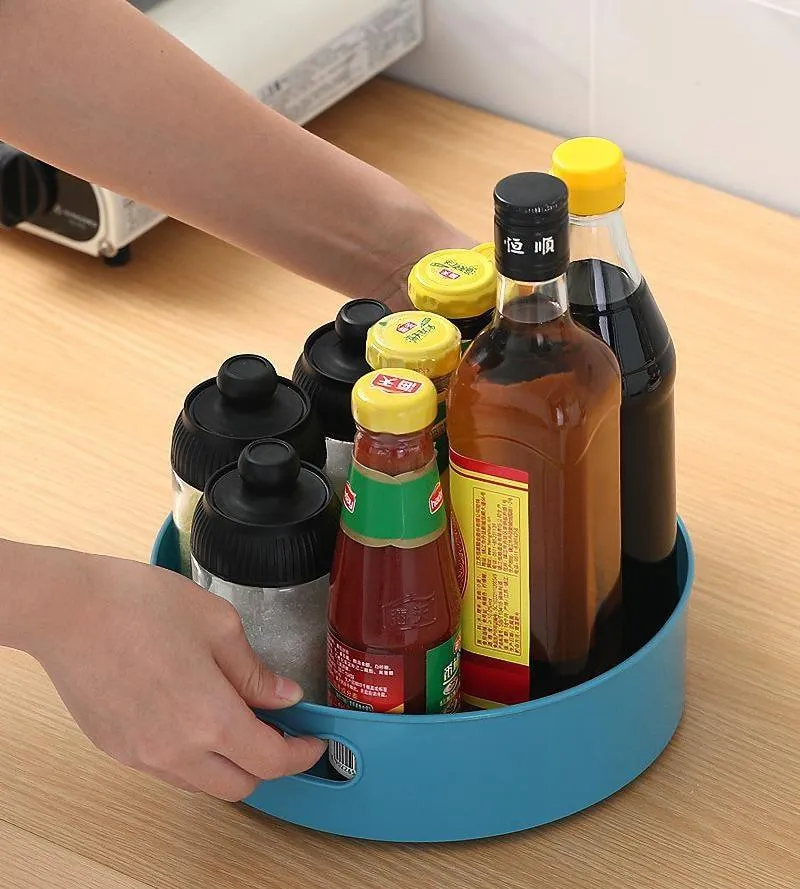 360 Rotating Tray Turntable Kitchen Storage Containers