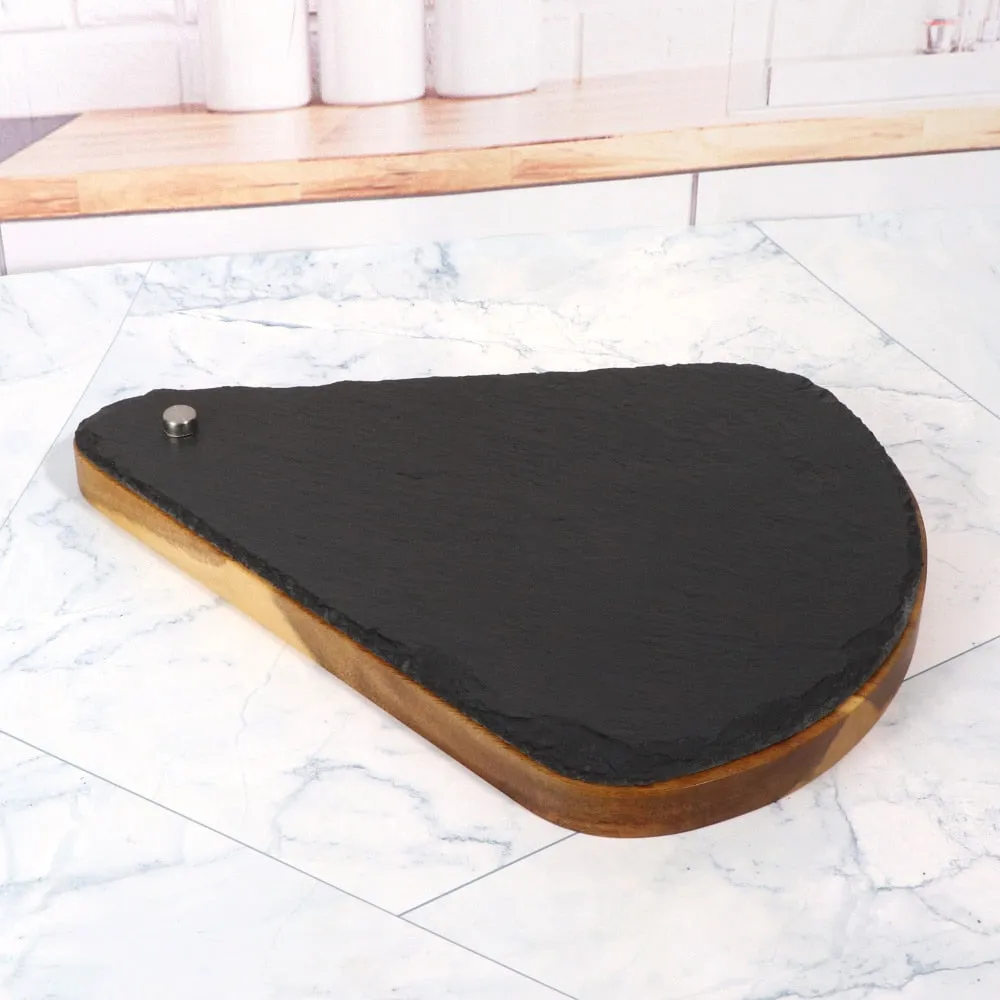 3pcs Cheese Knives And Boards Slate Cheese Food Serving Boards