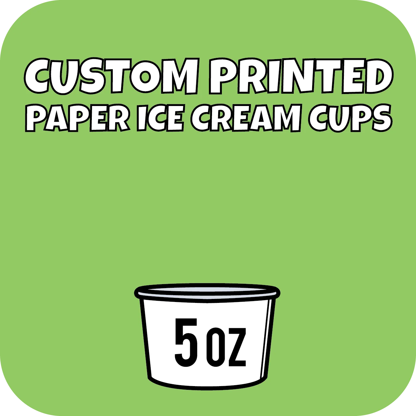 5oz Custom Printed Paper Ice Cream Cups 1000ct