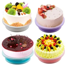 6Pcs Set Cake Turntable Rotating Cake Stand Rotary Table Cake Table