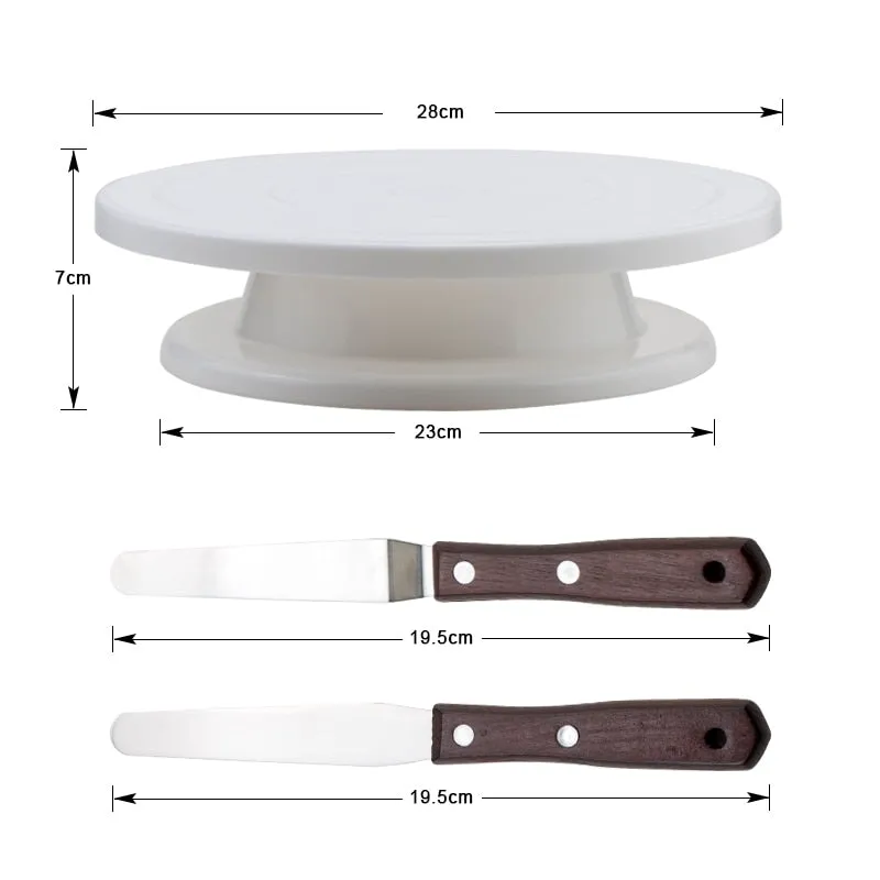 6Pcs Set Cake Turntable Rotating Cake Stand Rotary Table Cake Table