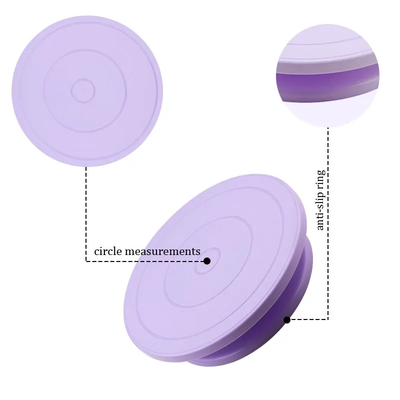 6Pcs Set Cake Turntable Rotating Cake Stand Rotary Table Cake Table