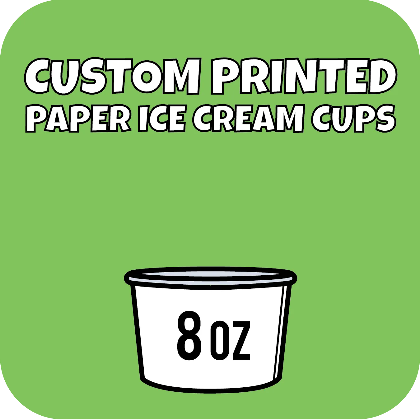 8oz Custom Printed Paper Ice Cream Cups 960ct