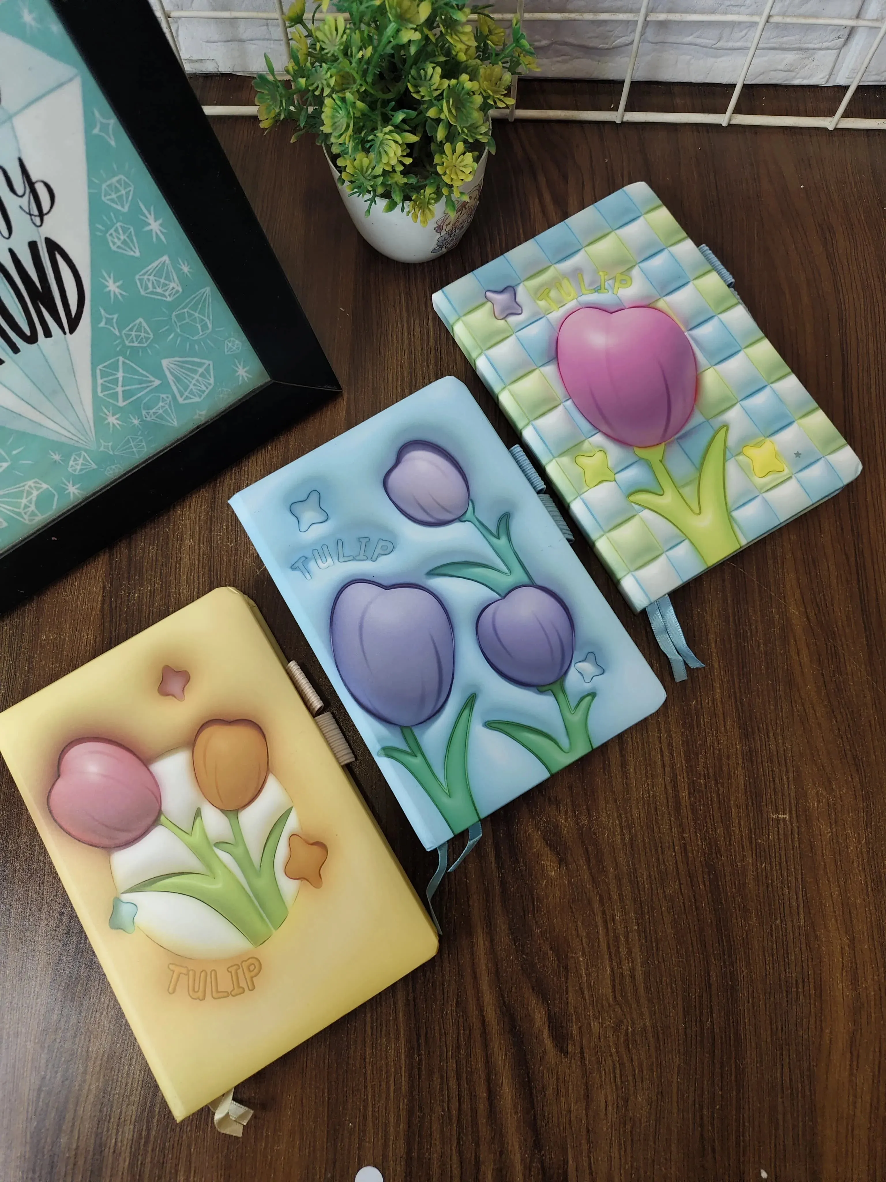 A6 Tulip diaries with pen holders