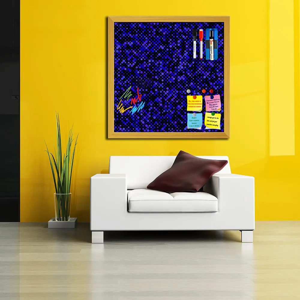 Abstract Tiled Mosaic Pattern Framed Magnetic Dry Erase Board | Combo with Magnet Buttons & Markers