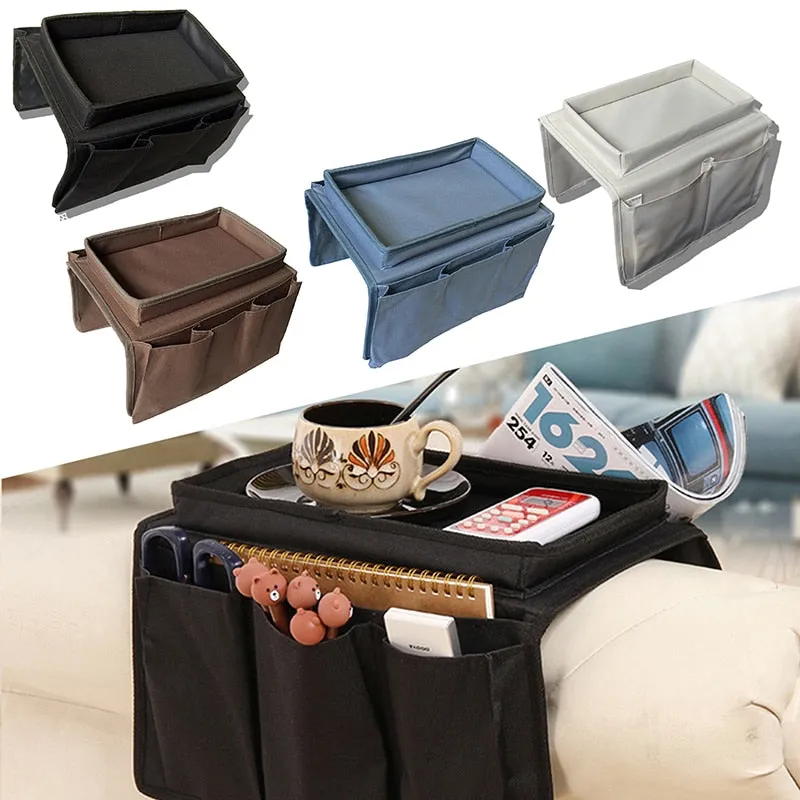 Adjustable Armrest Organizer Caddy With Tray
