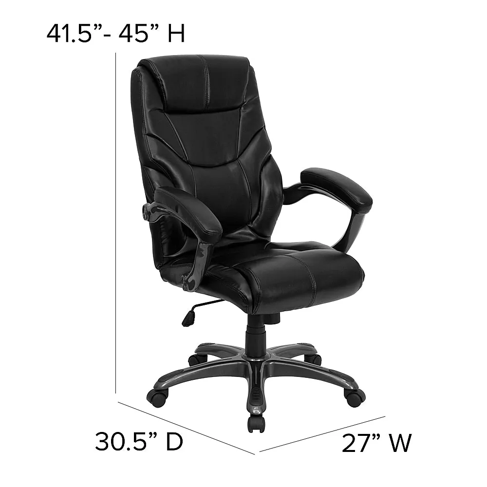 Alamont Home - Greer Contemporary Leather/Faux Leather Executive Swivel Office Chair - Black
