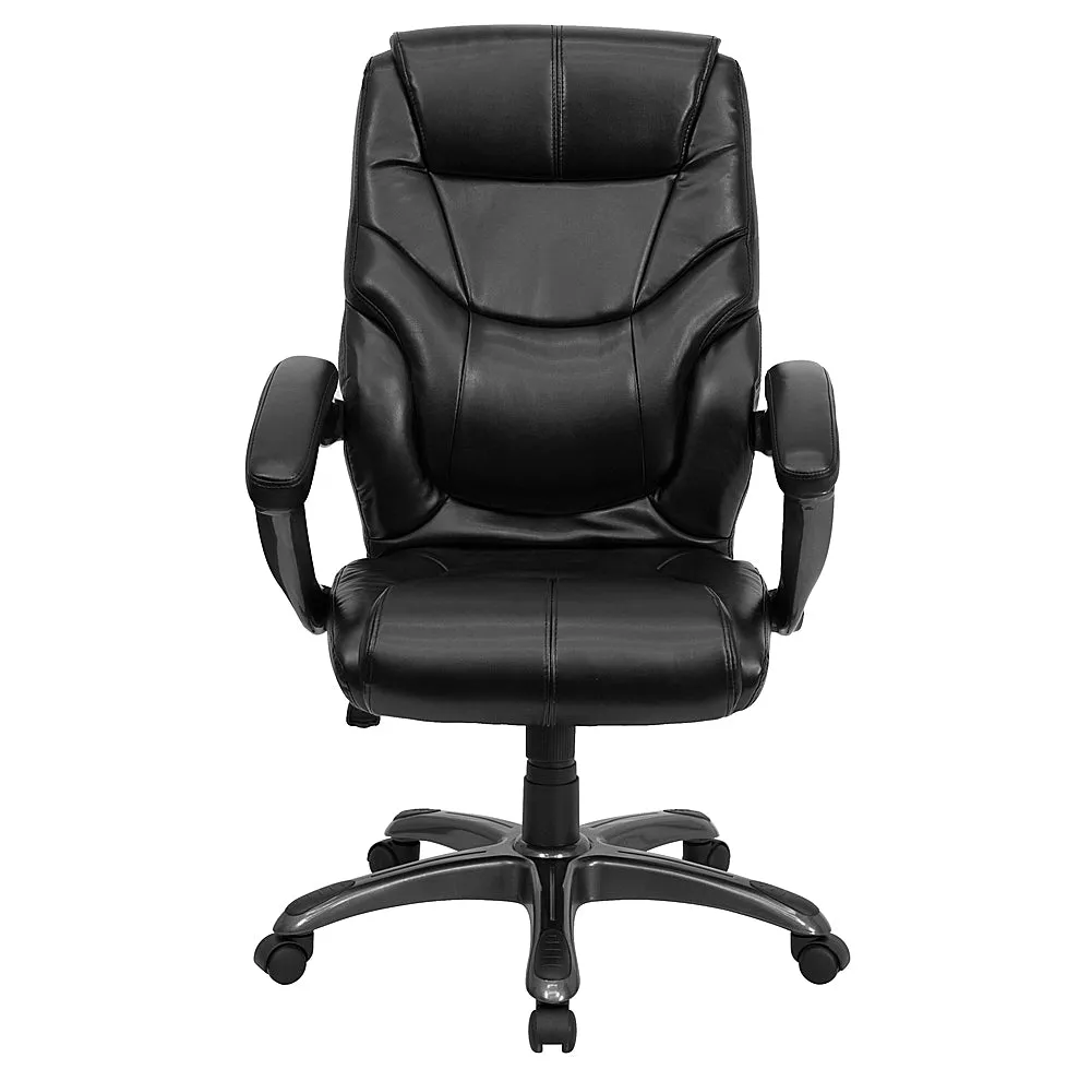 Alamont Home - Greer Contemporary Leather/Faux Leather Executive Swivel Office Chair - Black