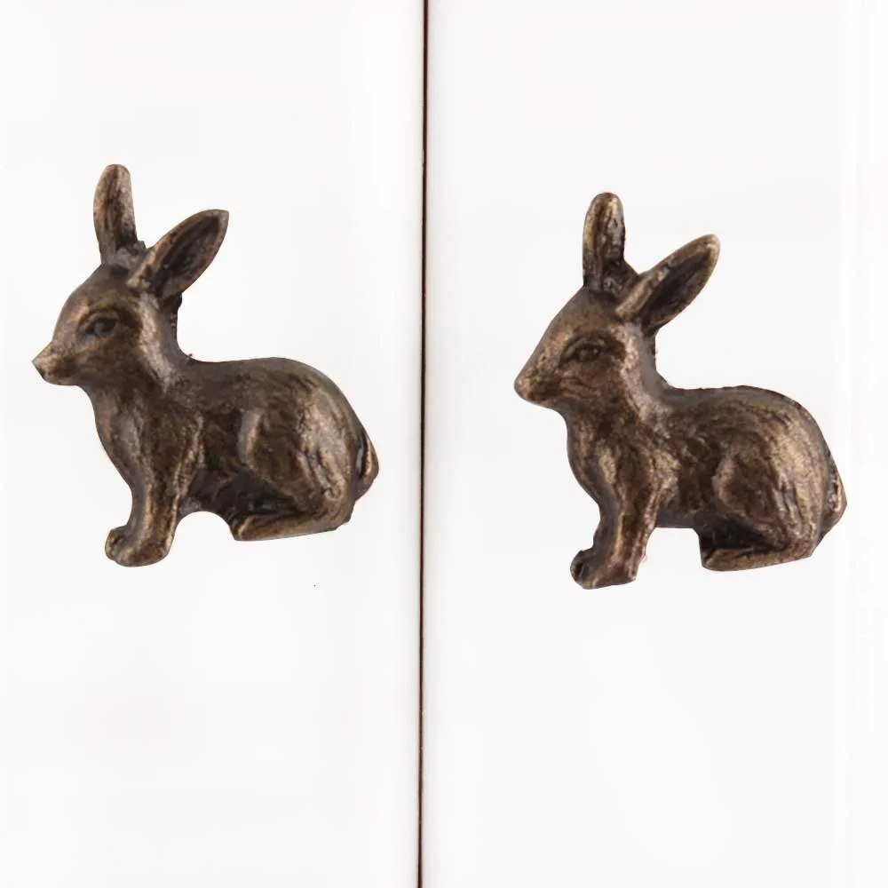 Antique Style Rabbit Metal Drawer Knobs