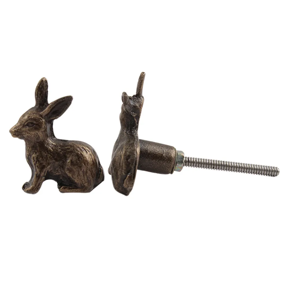 Antique Style Rabbit Metal Drawer Knobs