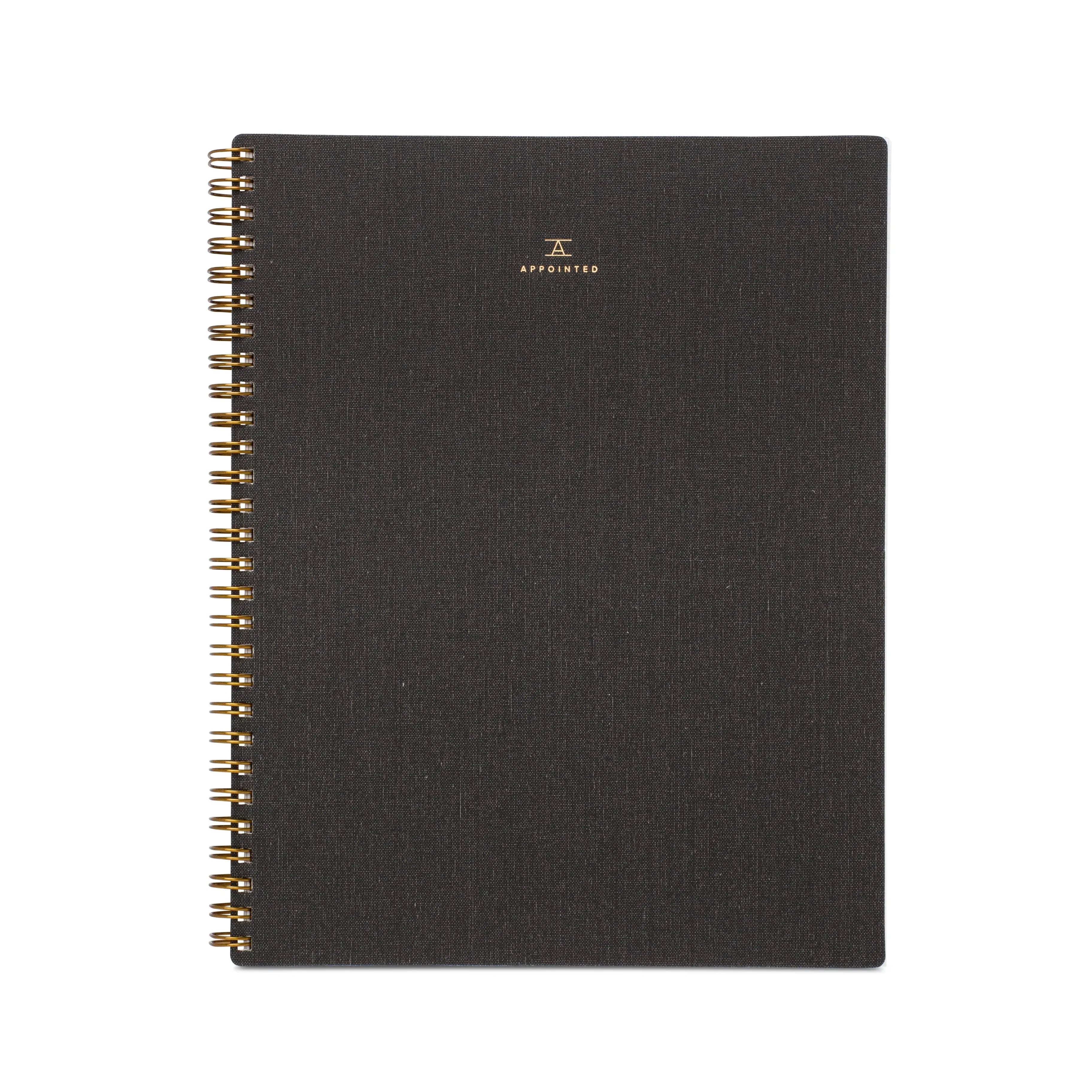 Appointed Notebook in Charcoal Gray (L), Lined/Grid/Blank