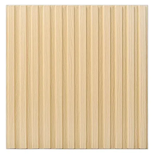 Art3d Slat Wall Panel, 3D Fluted Textured Panel 12-Tile 19.7 x 19.7in. - Oak