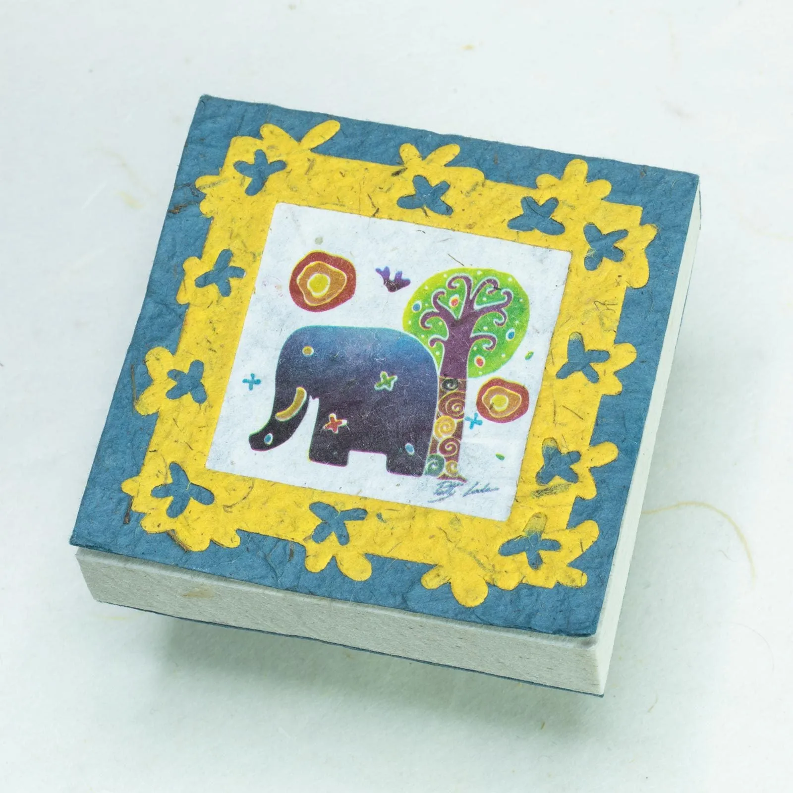 Artist Reproductions - Thailand Themed - Batik Art Set Blue - Twine Eco-friendly Journal and Scratch Pad Set