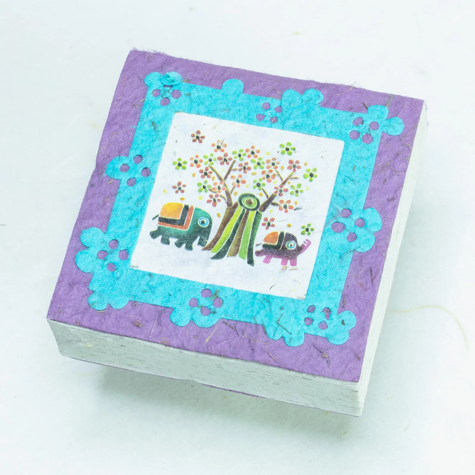 Artist Reproductions - Thailand Themed - Batik Art Set Purple - Twine Eco-friendly Journal and Scratch Pad Set