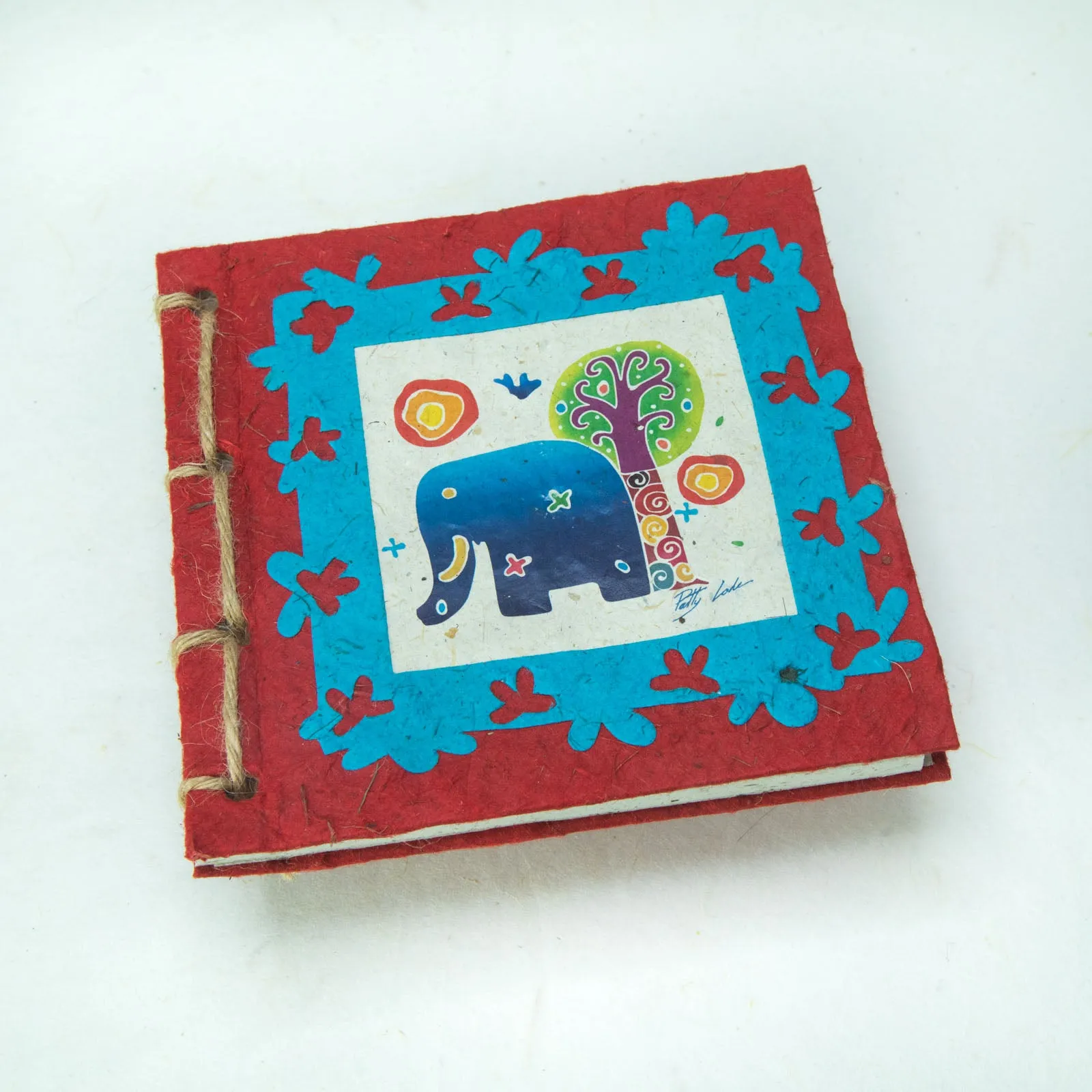 Artist Reproductions - Thailand Themed - Batik Art Set Red - Twine Eco-friendly Journal and Scratch Pad Set