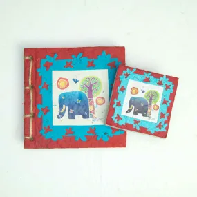 Artist Reproductions - Thailand Themed - Batik Art Set Red - Twine Eco-friendly Journal and Scratch Pad Set