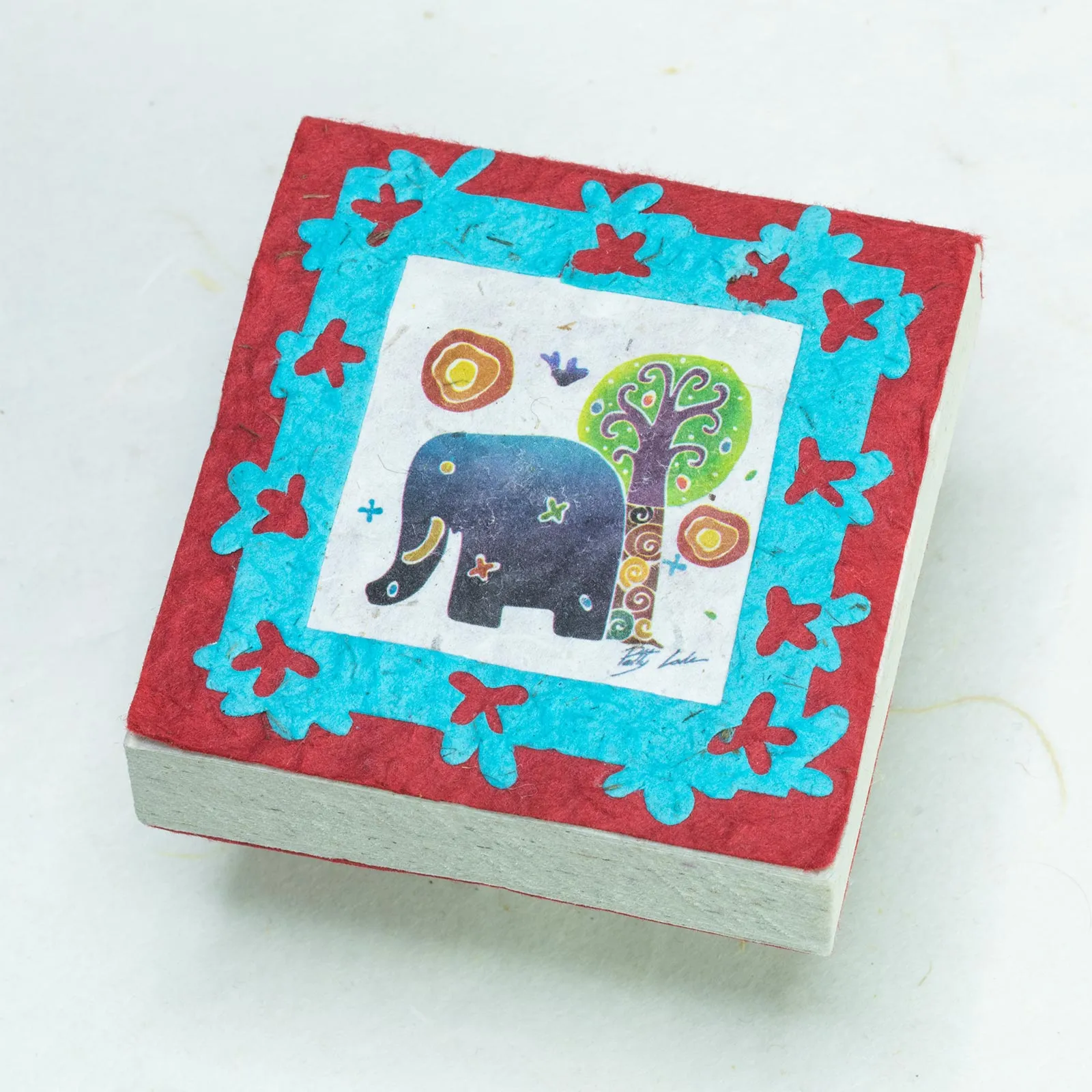 Artist Reproductions - Thailand Themed - Batik Art Set Red - Twine Eco-friendly Journal and Scratch Pad Set