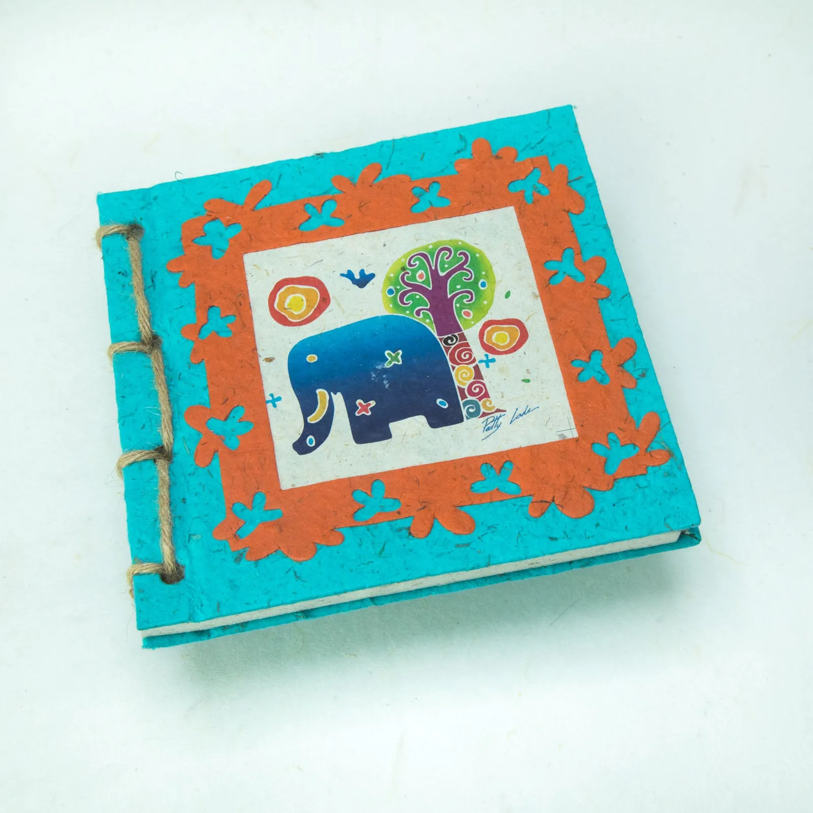 Artist Reproductions - Thailand Themed - Batik Art Set Teal - Twine Eco-friendly Journal and Scratch Pad Set
