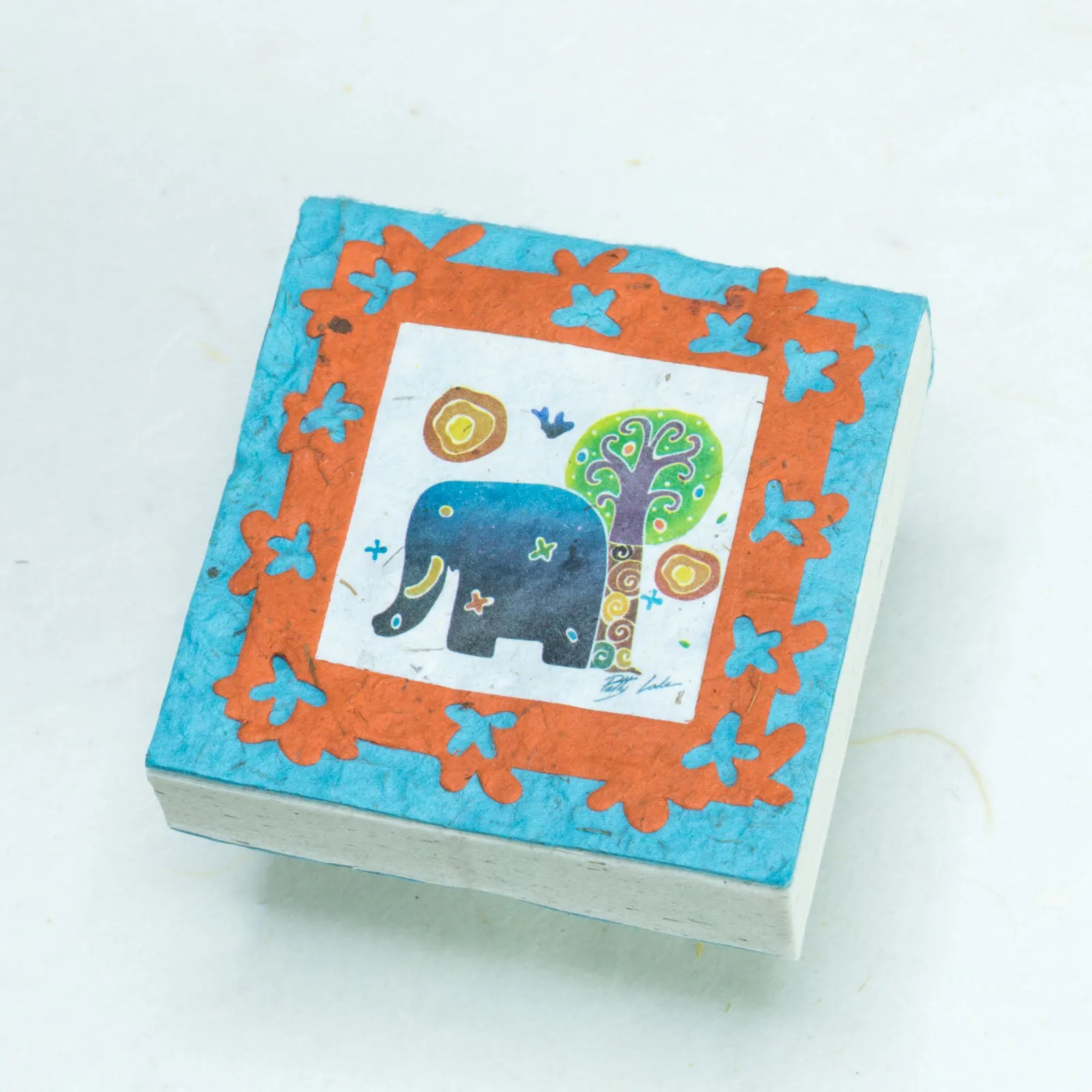 Artist Reproductions - Thailand Themed - Batik Art Set Teal - Twine Eco-friendly Journal and Scratch Pad Set