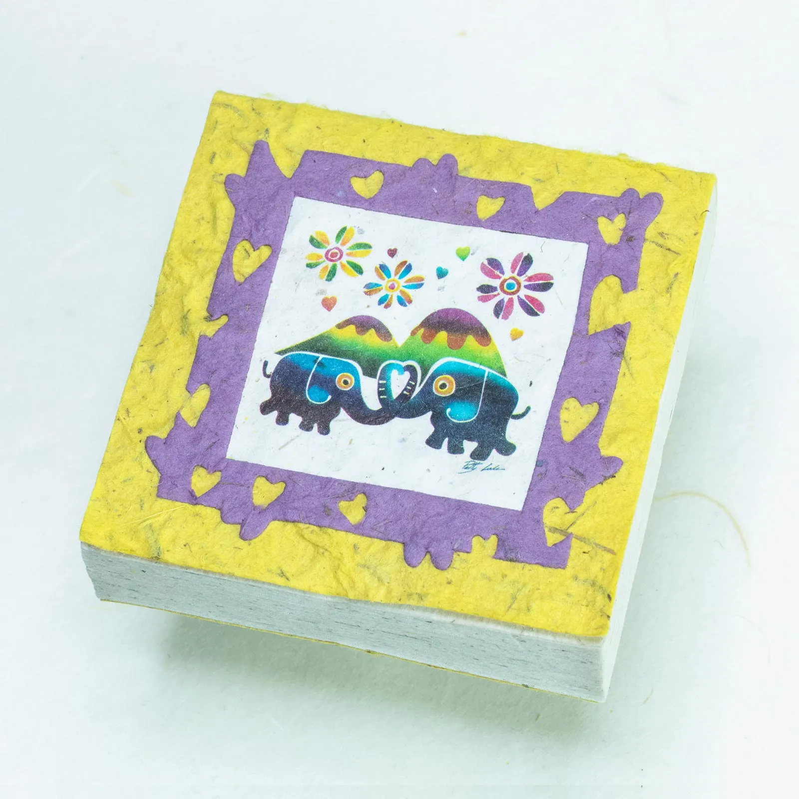 Artist Reproductions - Thailand Themed - Batik Art Set Yellow - Twine Eco-friendly Journal and Scratch Pad Set
