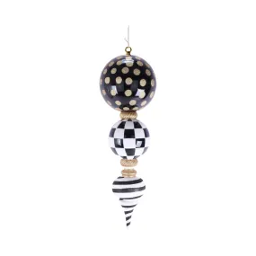Black and White Finial Ornament