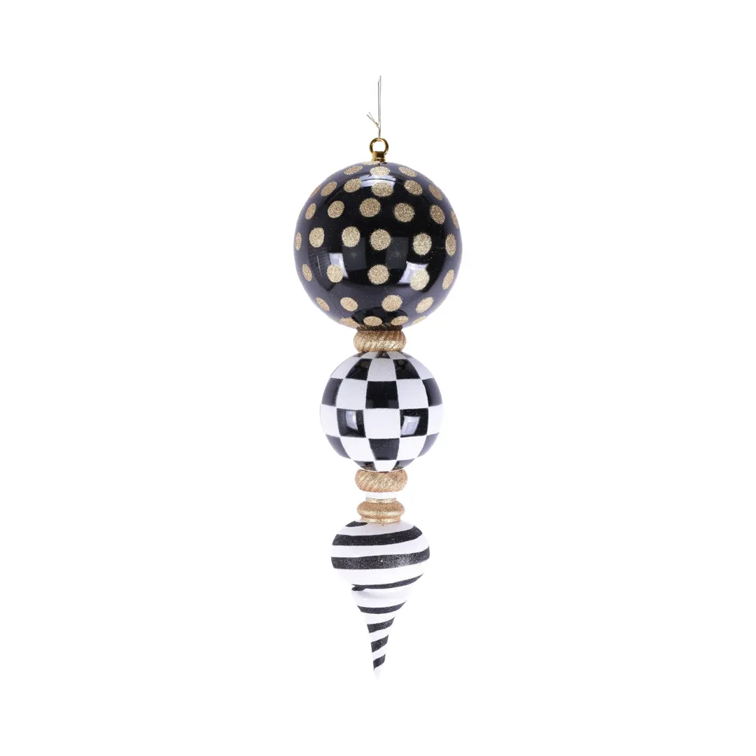 Black and White Finial Ornament