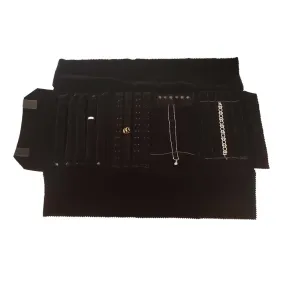 Black Deluxe Velvet Jewelry Rolls - Combination