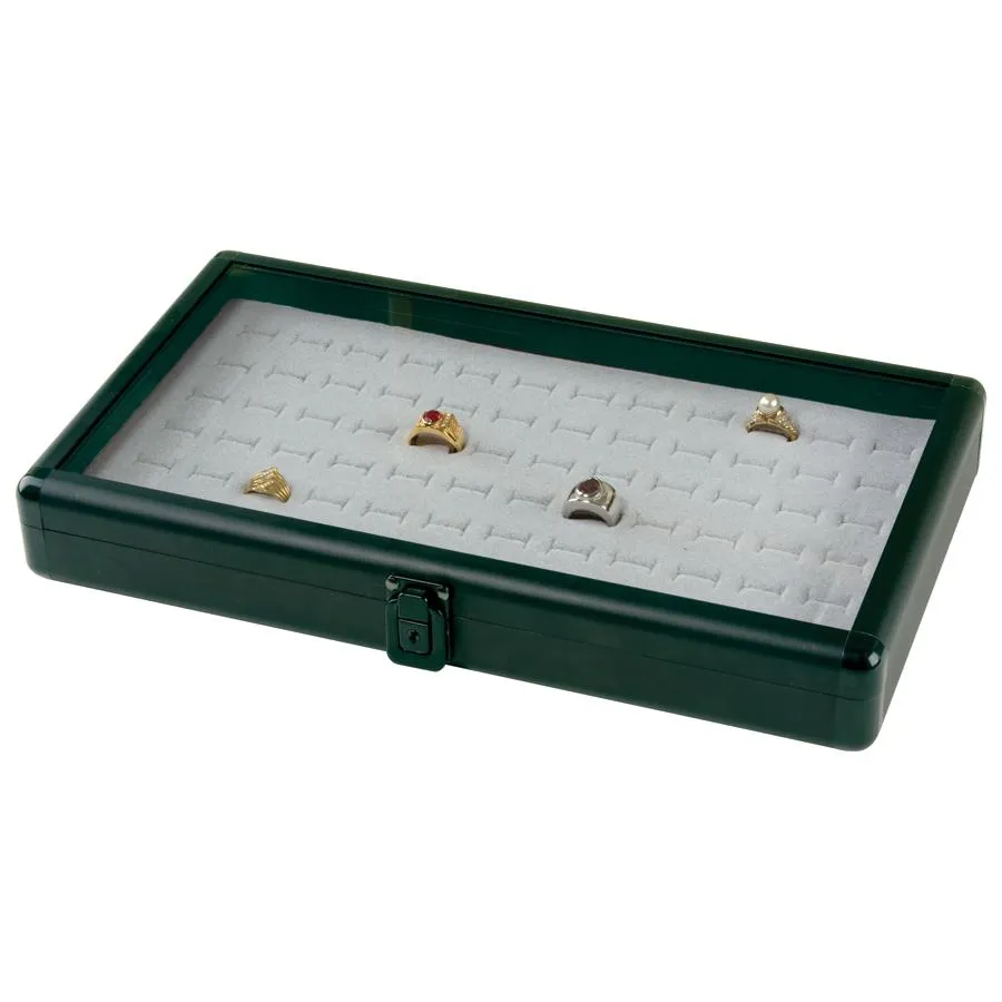 Black Glass-Top Small Attache Case - 14 7/8" x 8 3/8" x 2 1/8"H