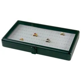 Black Glass-Top Small Attache Case - 14 7/8" x 8 3/8" x 2 1/8"H