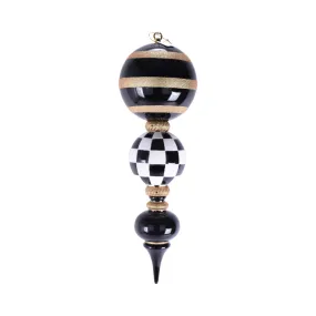 Black, Gold, and White Finial Ornament
