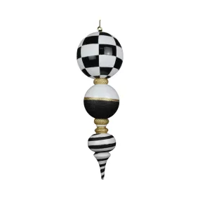 Black, White, and Gold Finial Ornament