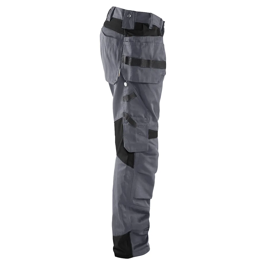Blaklader 1555 Holster Pocket Craftsmen Work Trousers Grey / Black