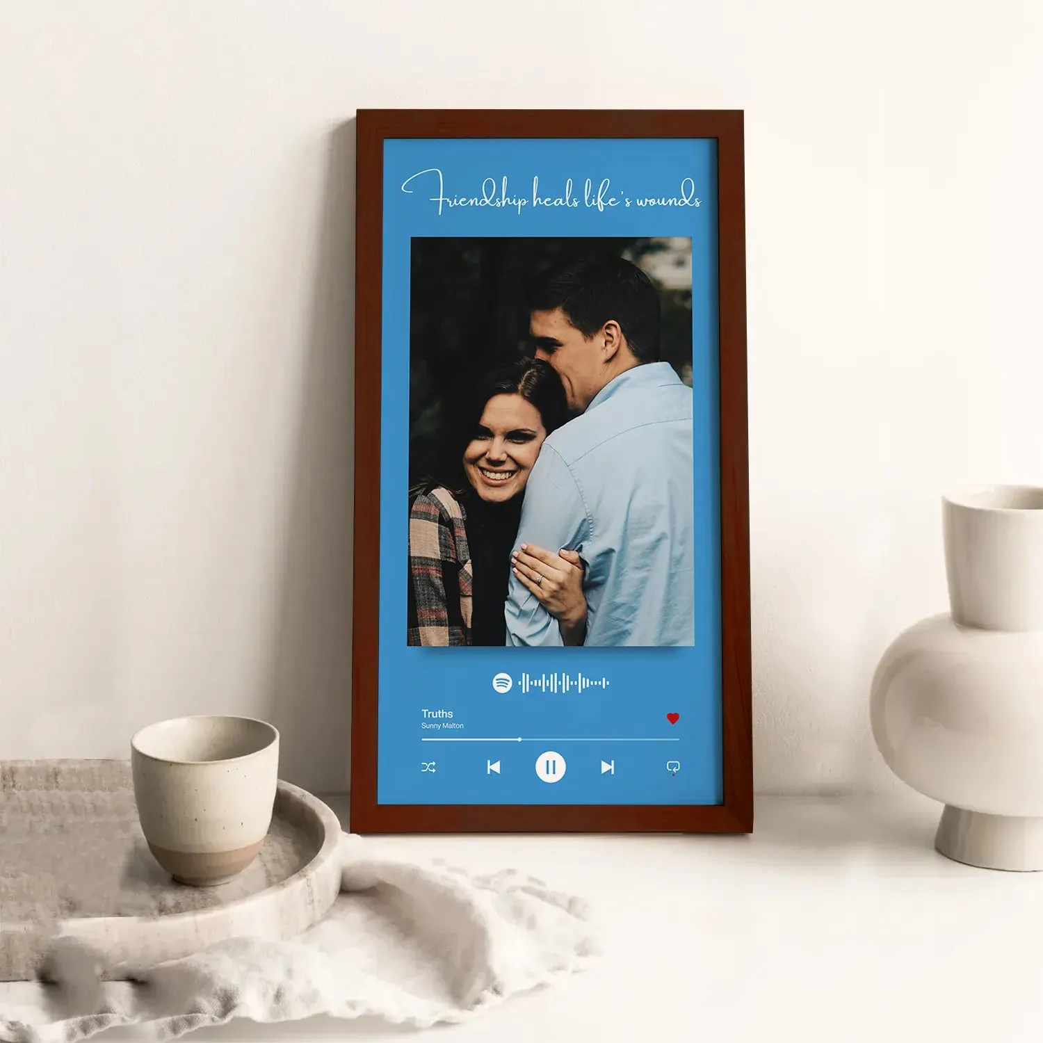 Blue Color Backdrop Spotify Picture Frame
