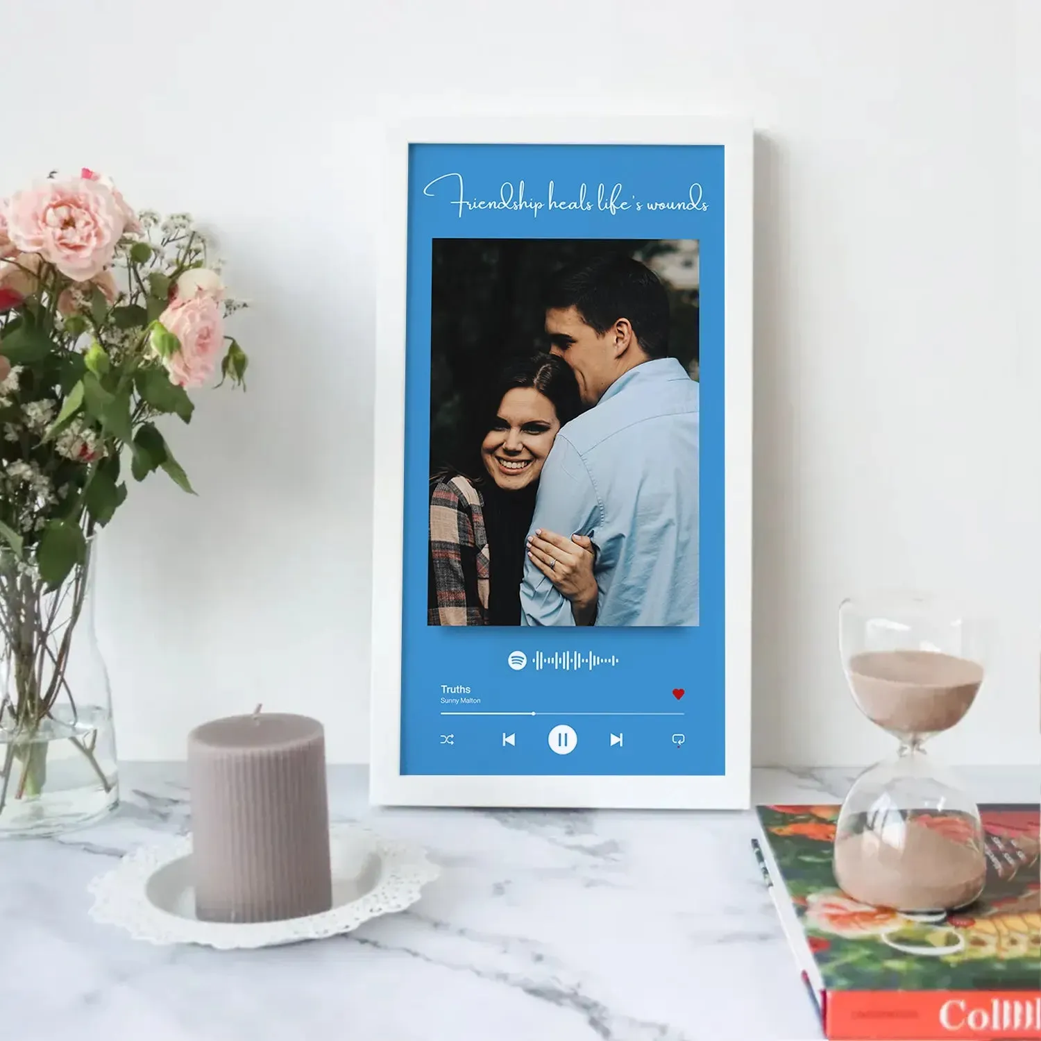 Blue Color Backdrop Spotify Picture Frame