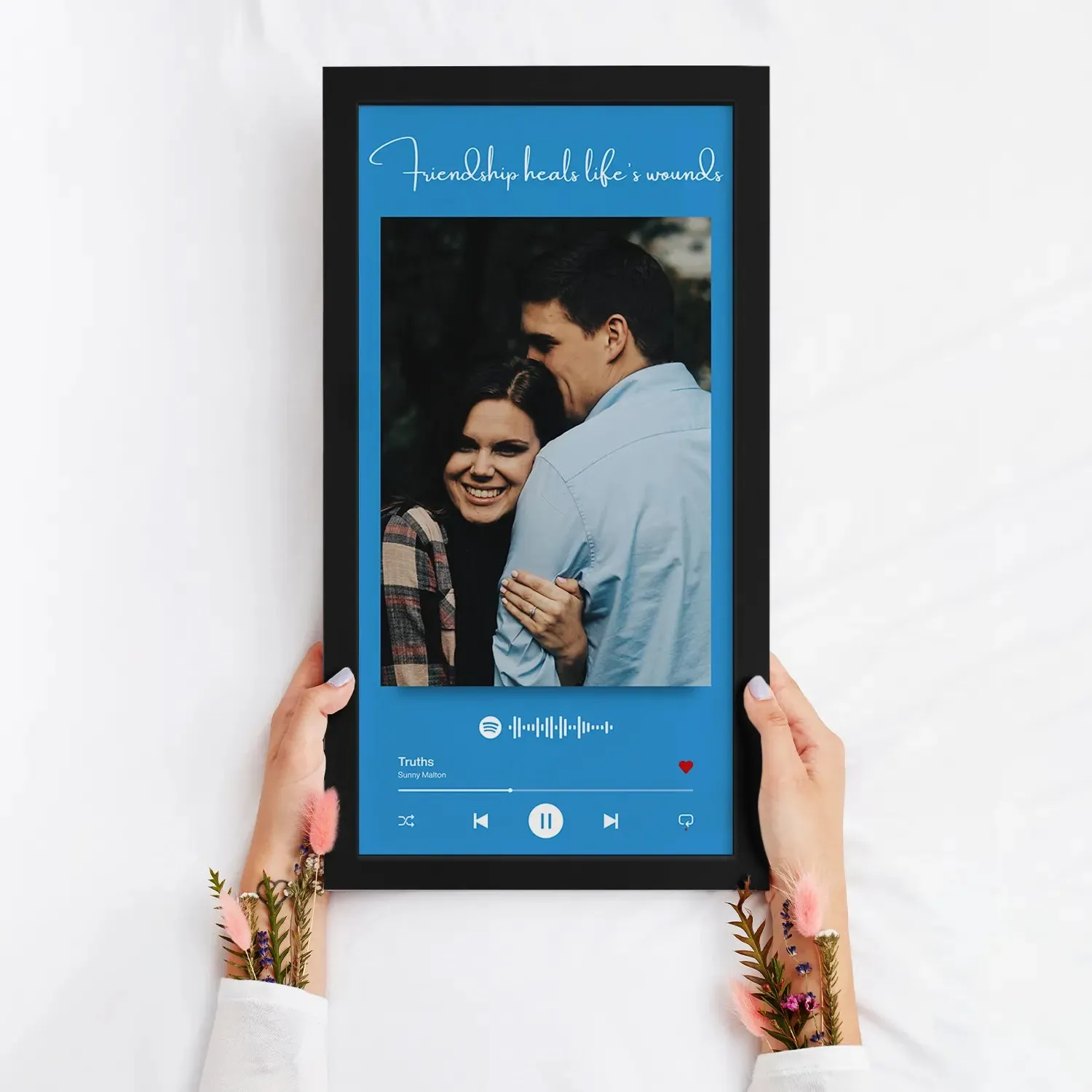 Blue Color Backdrop Spotify Picture Frame
