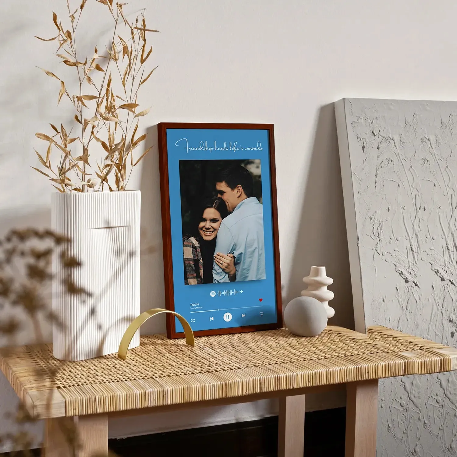 Blue Color Backdrop Spotify Picture Frame